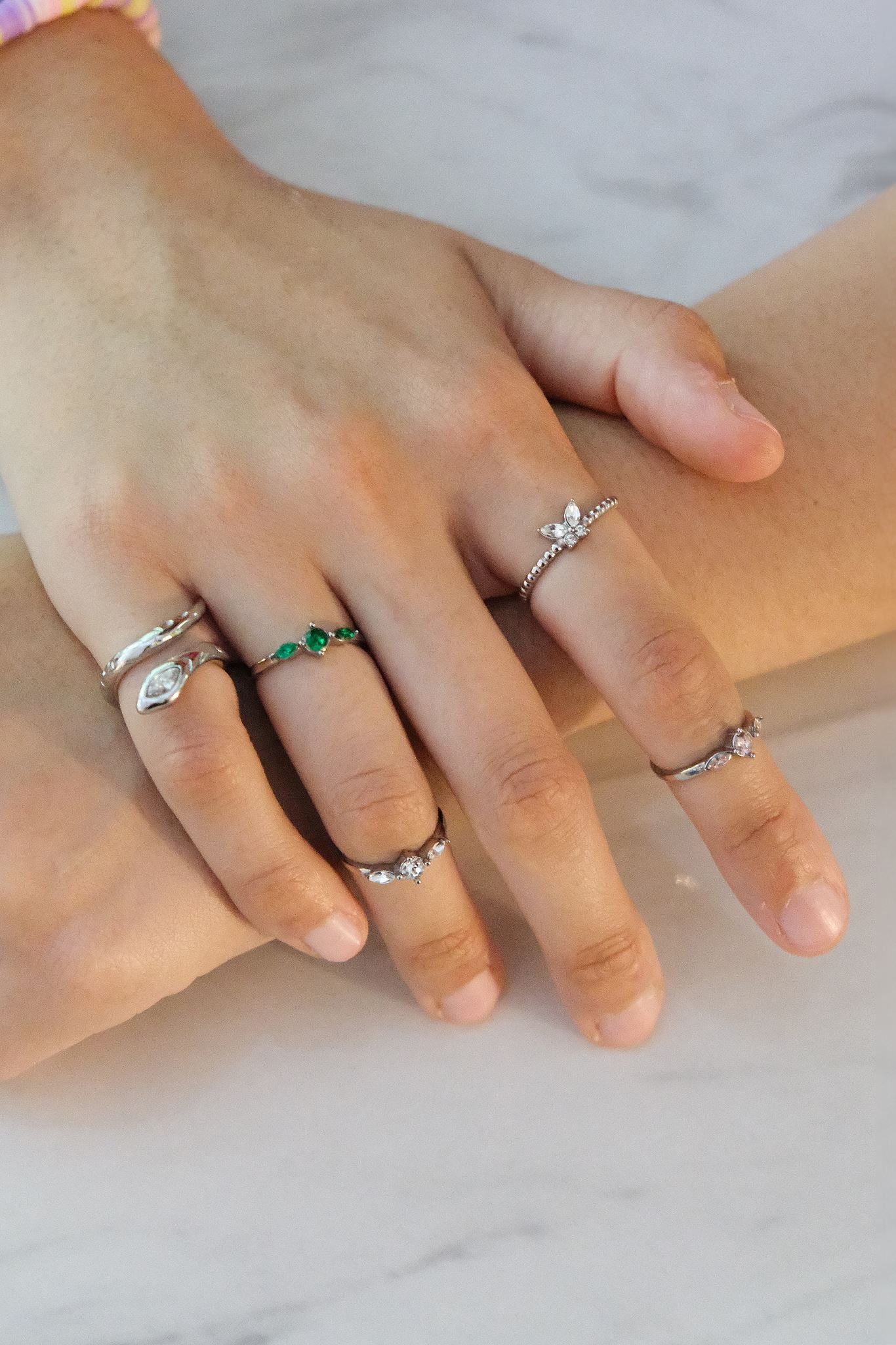 Kelebek Crystal Midi Ring in Silver Rings mure + grand