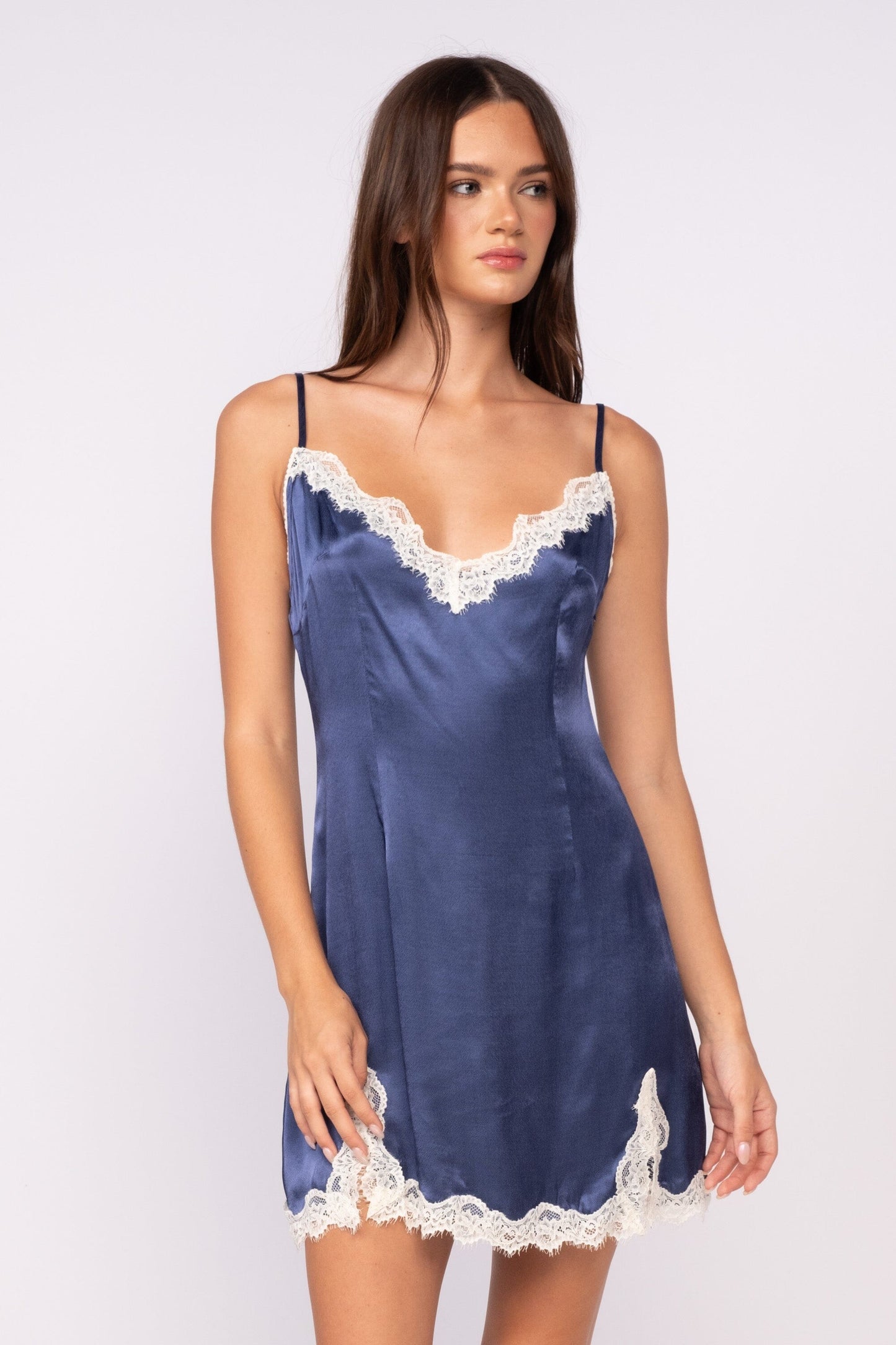 Lace Trim Slip Dress Clothing Sky to Moon