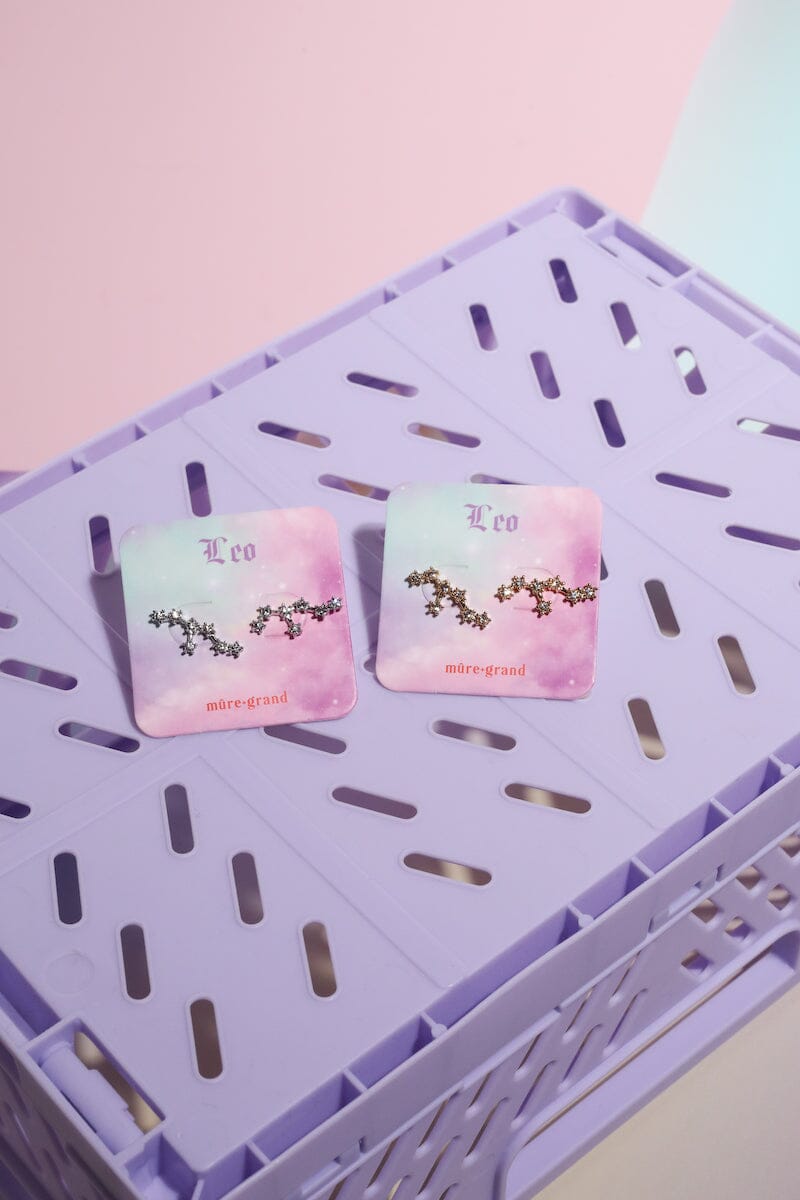Leo Crystal Zodiac Stud Earrings Earrings Mure + Grand