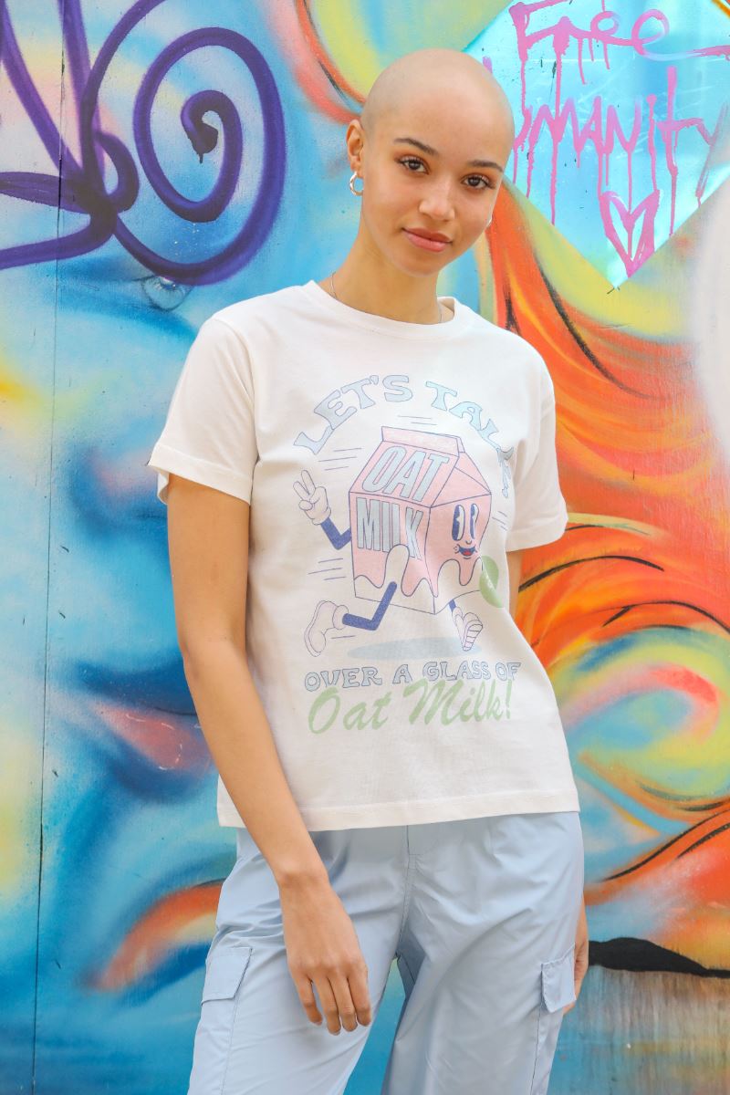 Let's Talk Over a Glass of Oat Milk Graphic T-Shirt t-shirt Mure + Grand