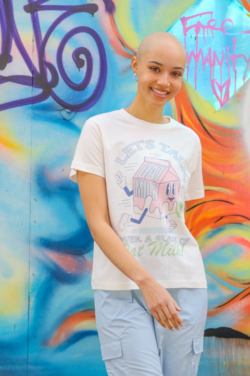 Let's Talk Over a Glass of Oat Milk Graphic T-Shirt t-shirt Mure + Grand