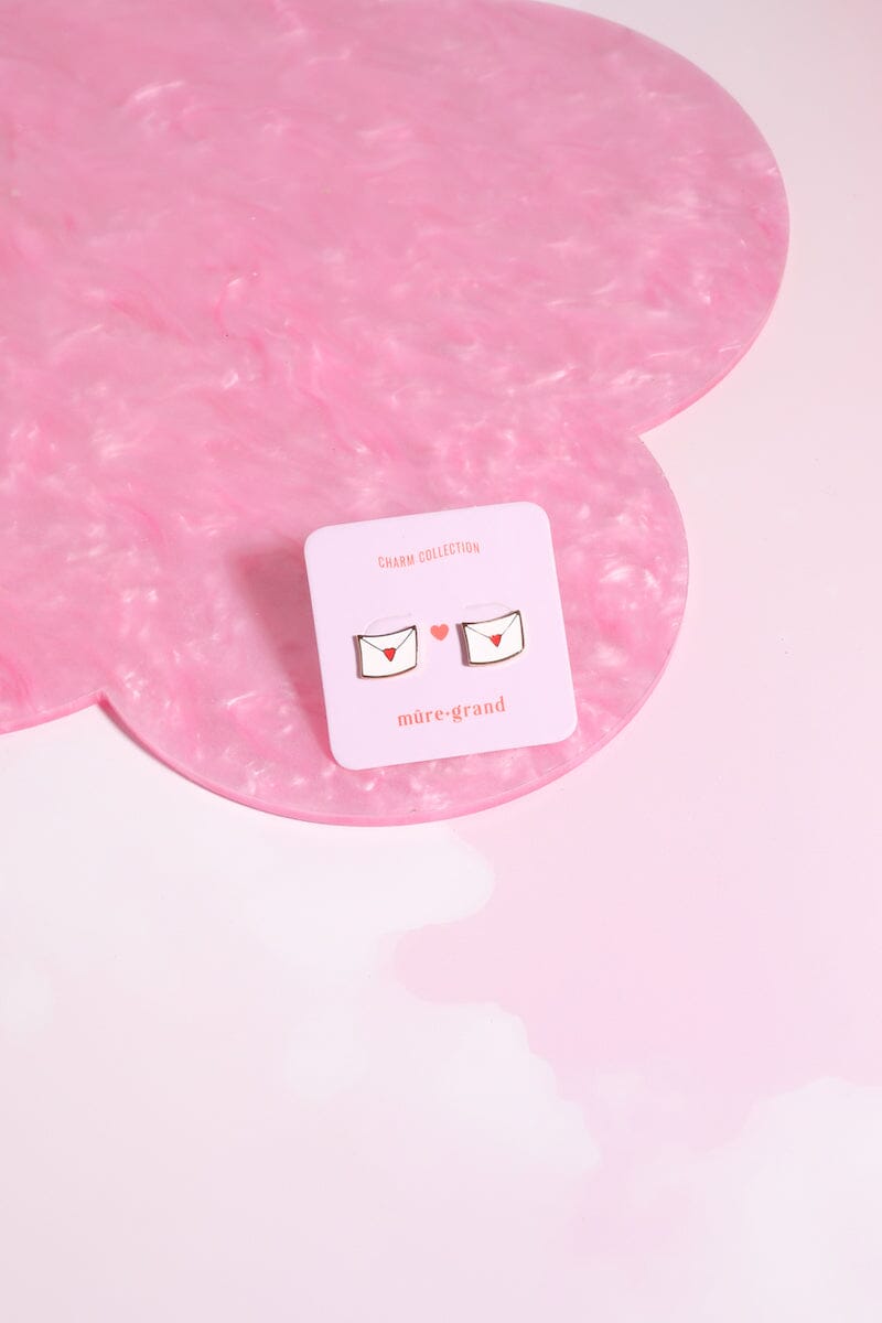 Love Notes Enamel Charm Stud Earrings Earrings mure + grand