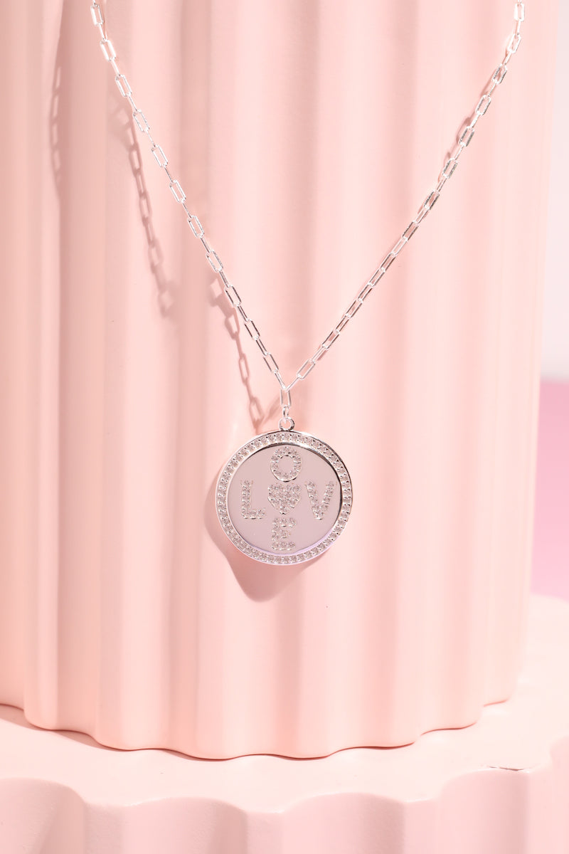 Love Pendant Sterling Silver Necklace Necklace Mure + Grand Silver