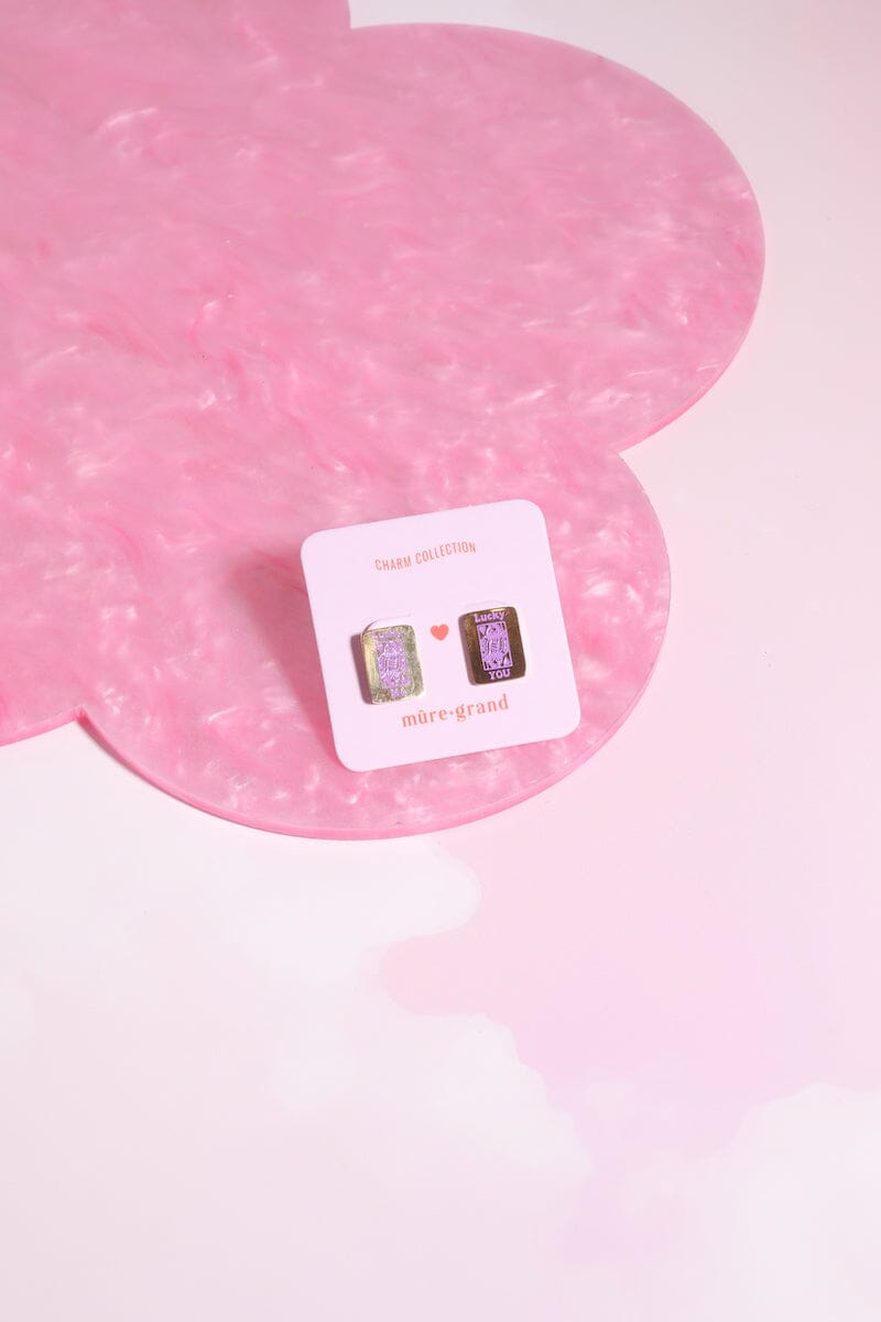 Lucky Me Lucky You Enamel Charm Stud Earrings Earrings mure + grand