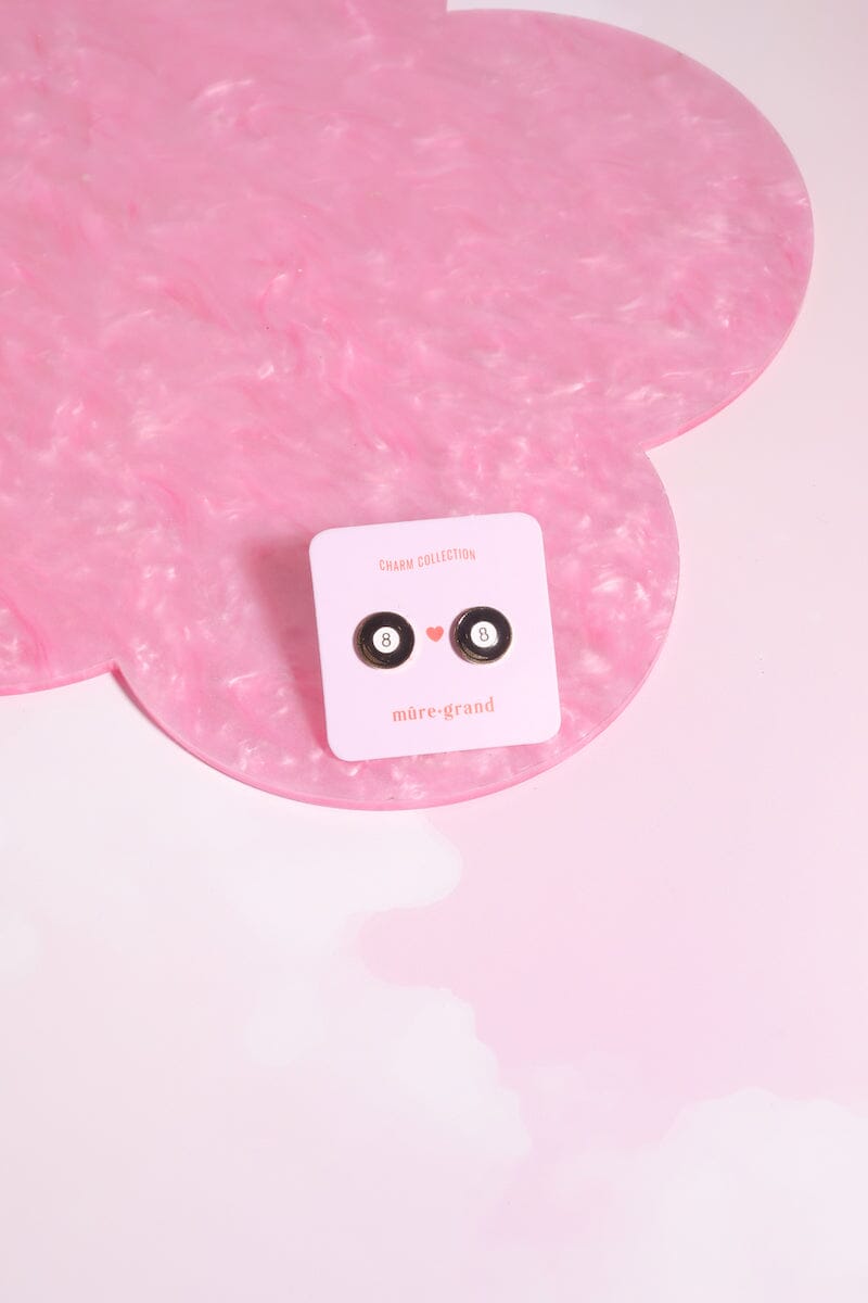 Magic 8 Ball Enamel Charm Stud Earrings Earrings mure + grand