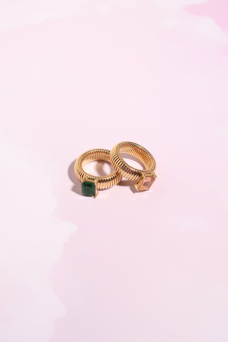 Matilda Zircon Stacking Ring in Green Rings mure + grand