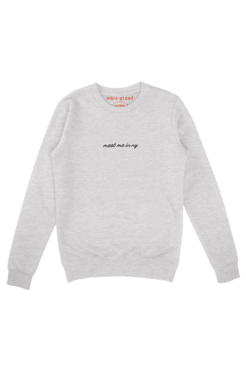 Meet Me in NY Embroidered Sweatshirt sweatshirt Mure + Grand Grey S 