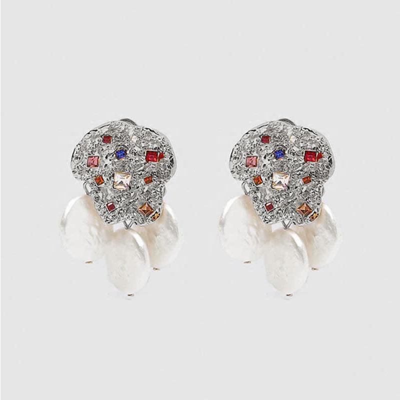 Nava Jewel Pearl Drop Earrings Earrings Mulberry & Grand