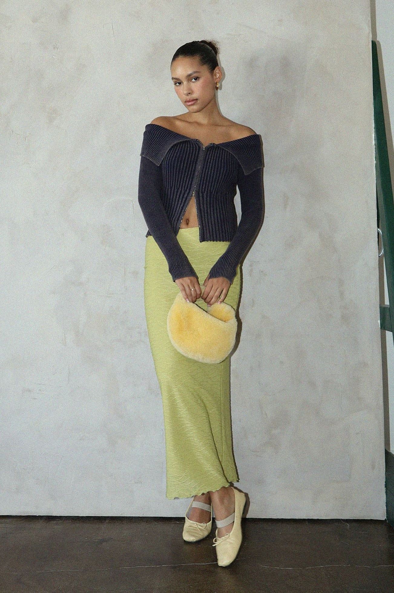 Navy Washed Off the Shoulder Top Clothing Bailey Rose