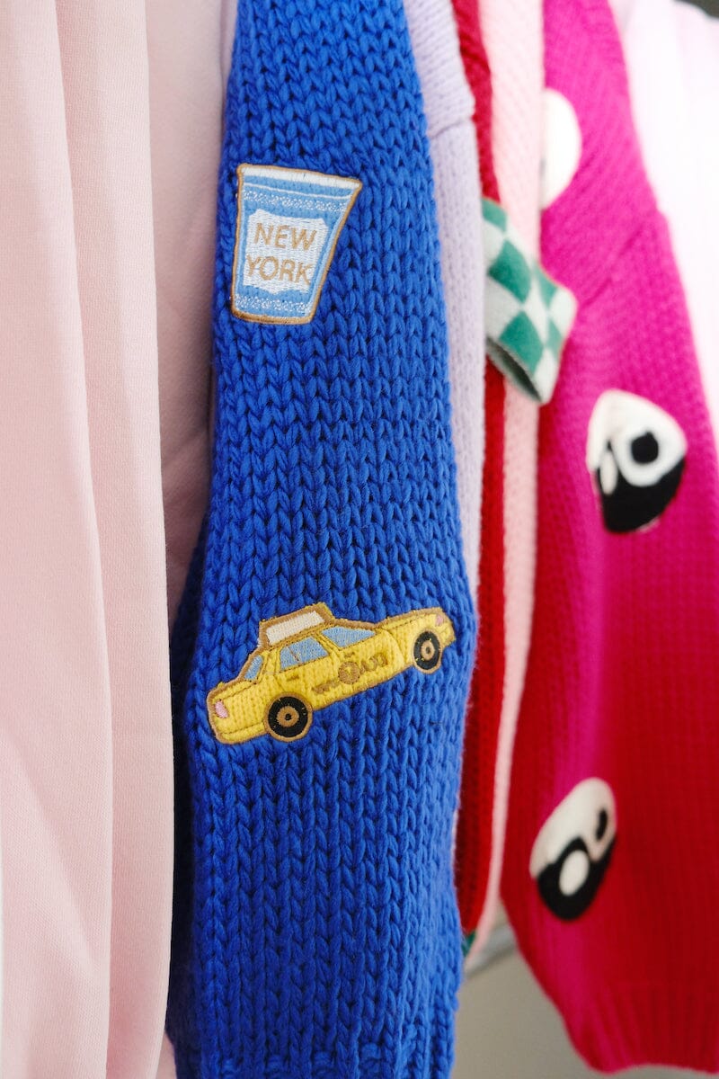 New York Puff Cardigan Sweater mure + grand