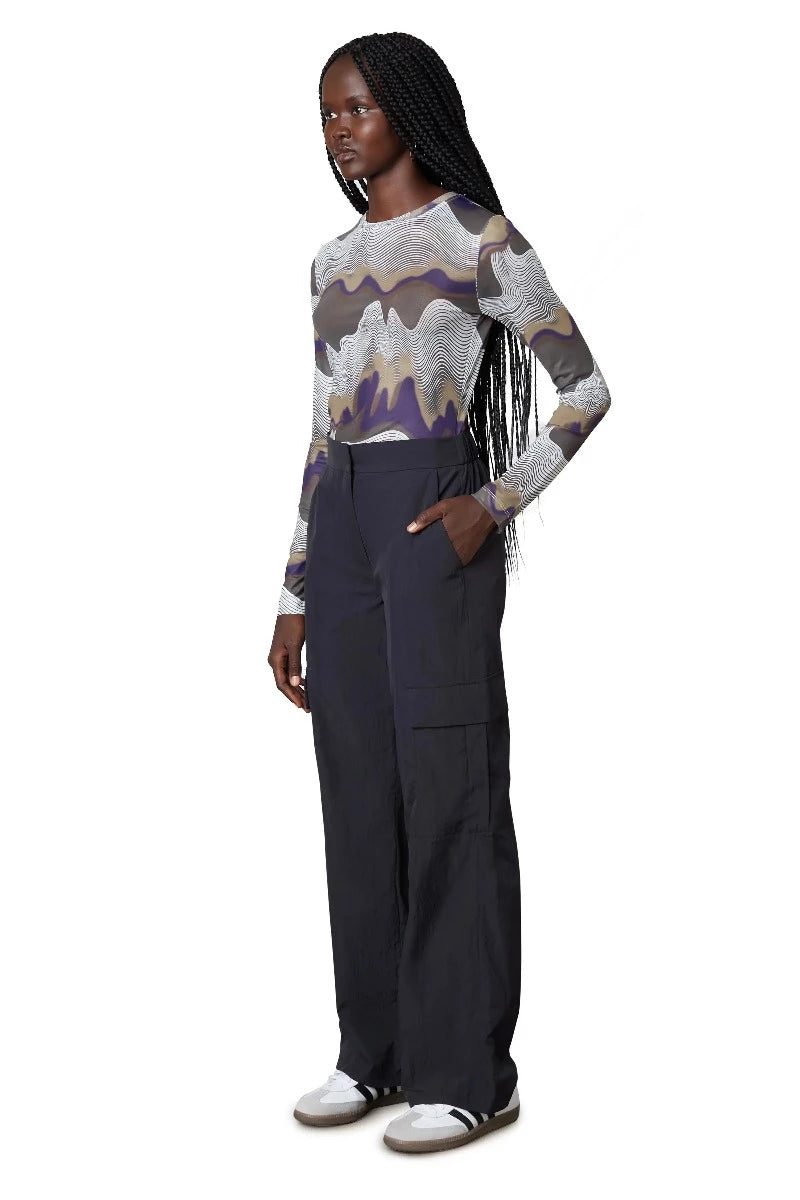 NIA Nylon Cargo Pants in Black Clothing NIA
