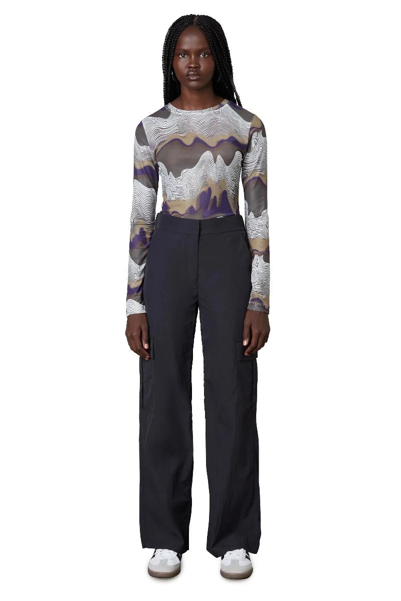 NIA Nylon Cargo Pants in Black Clothing NIA