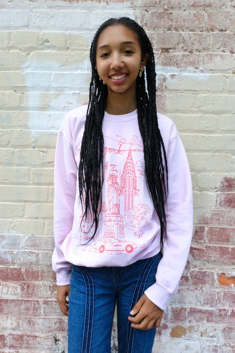 NY Illustration Sweatshirt sweatshirt mure + grand Pink S