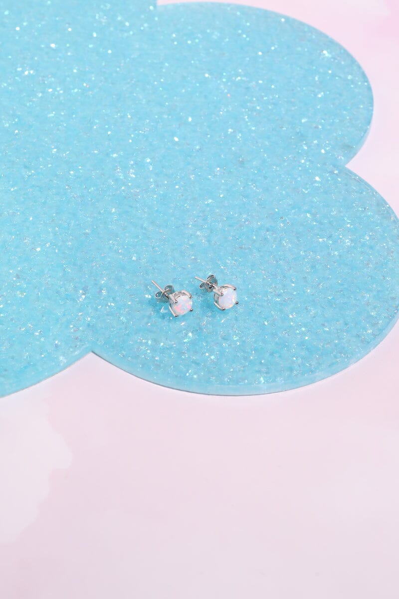 Opal Sterling Silver Stud Earrings Earrings mure + grand
