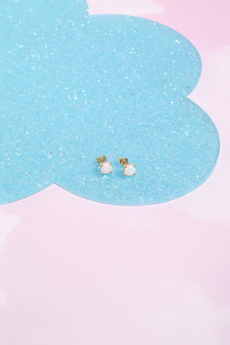 Opal Sterling Silver Stud Earrings Earrings mure + grand