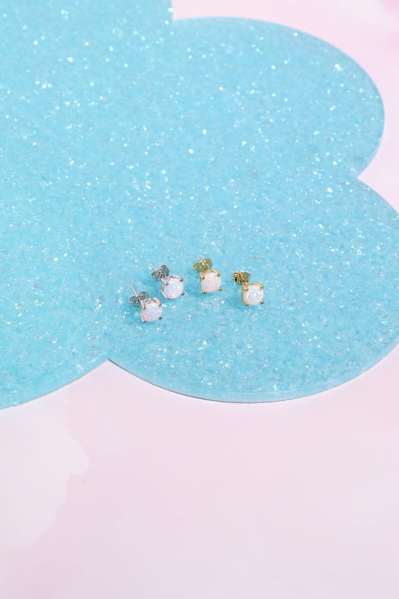 Opal Sterling Silver Stud Earrings Earrings mure + grand