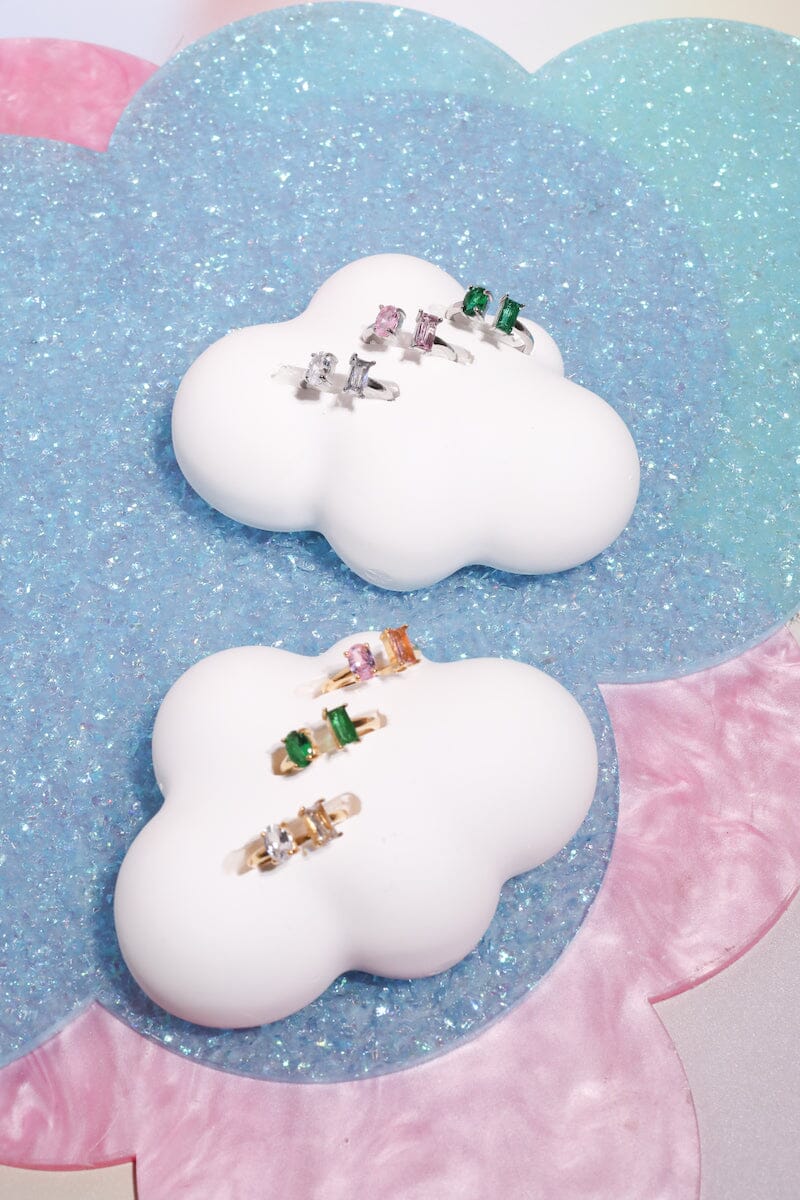 Open Crystal Midi Ring in Gold Rings Mulberry & Grand