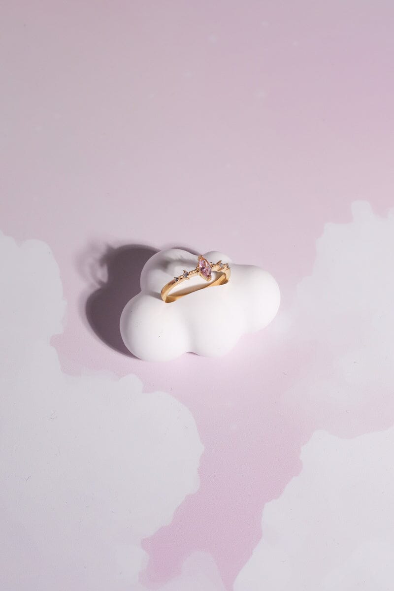 Oval Crown Stacking Ring Rings Mure + Grand 6 Pink
