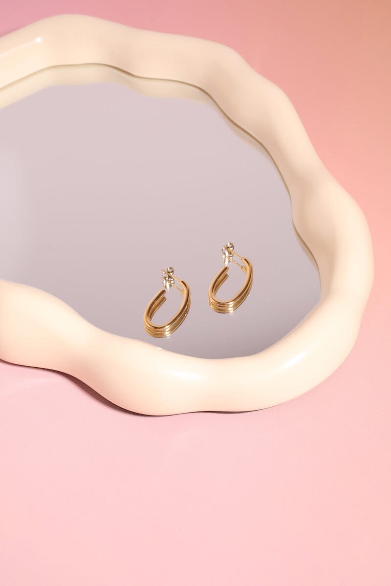 Oval Hoop Earring mure + grand Gold