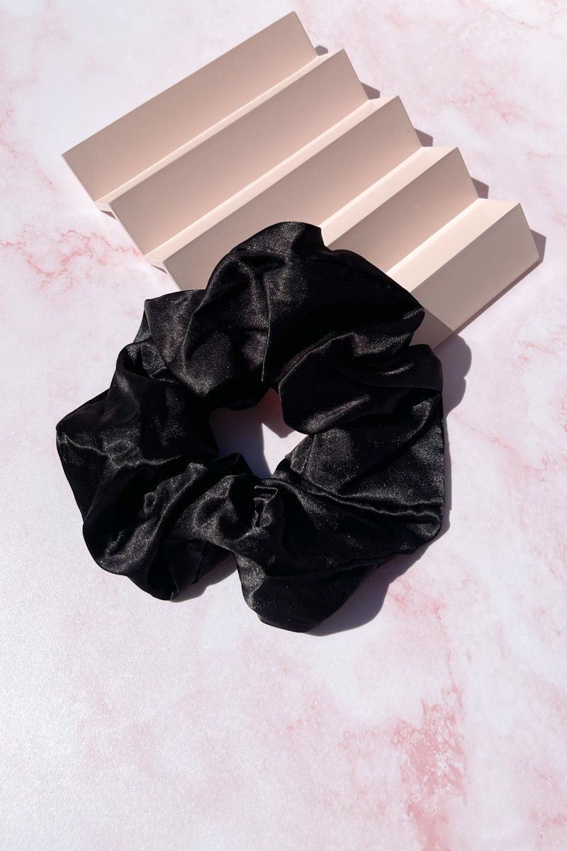 Oversized Satin Scrunchie Hair Accessory Mulberry & Grand Black
