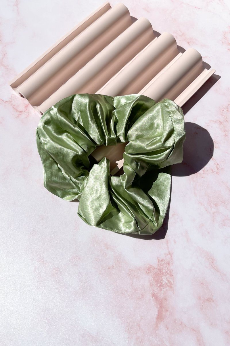 Oversized Satin Scrunchie Hair Accessory Mulberry & Grand Matcha