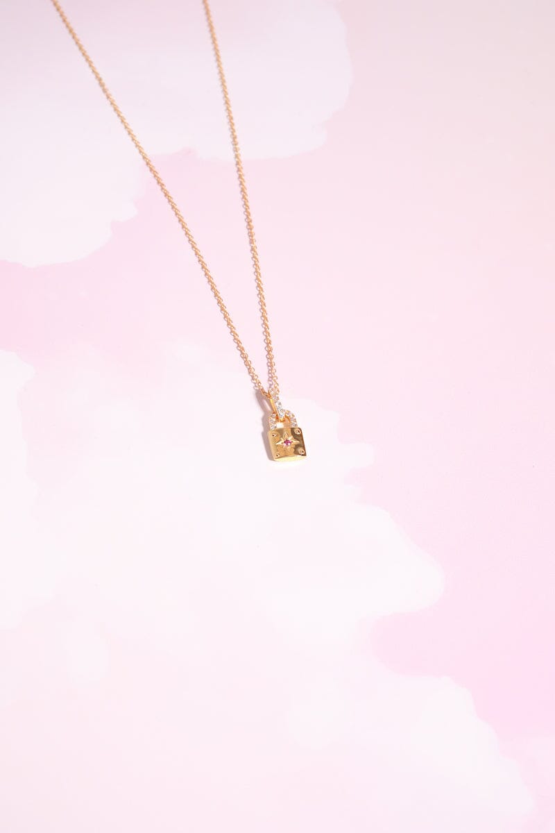 Padlock Starburst Sterling Silver Necklace Necklaces mure + grand