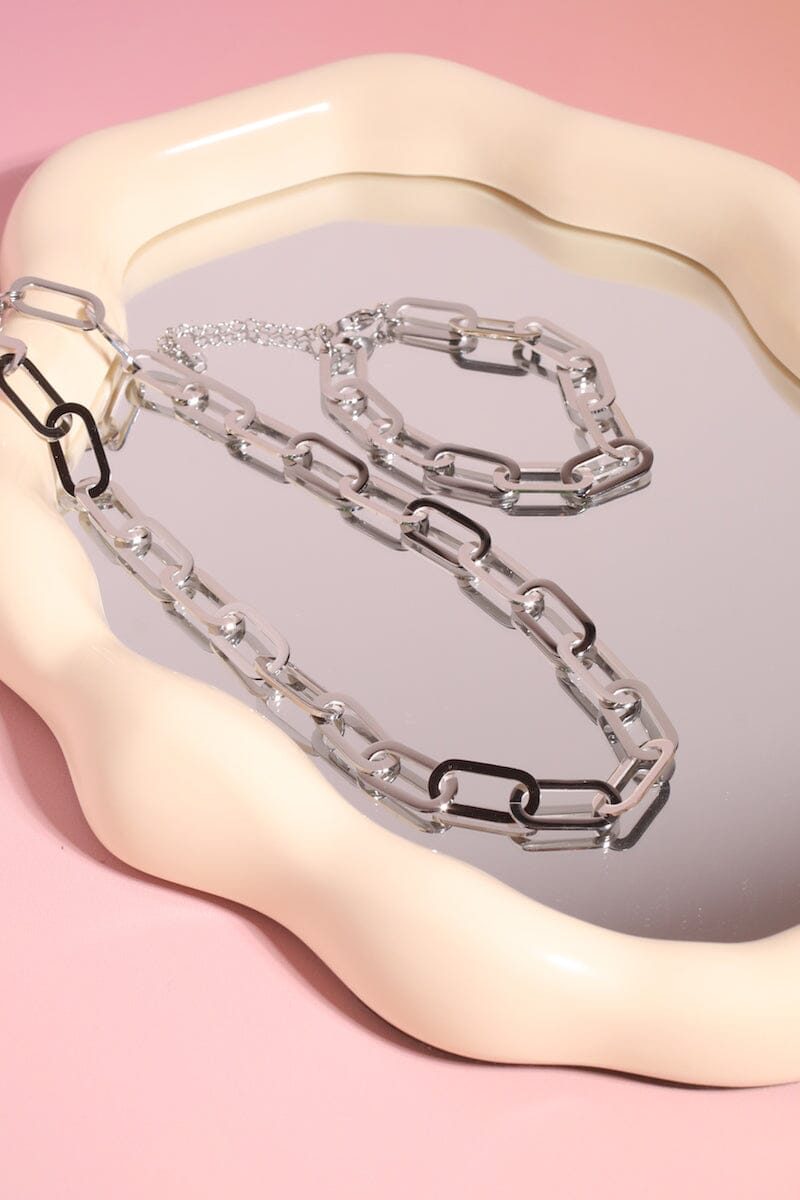 Paperclip Chain Link Bracelet Bracelet mure + grand