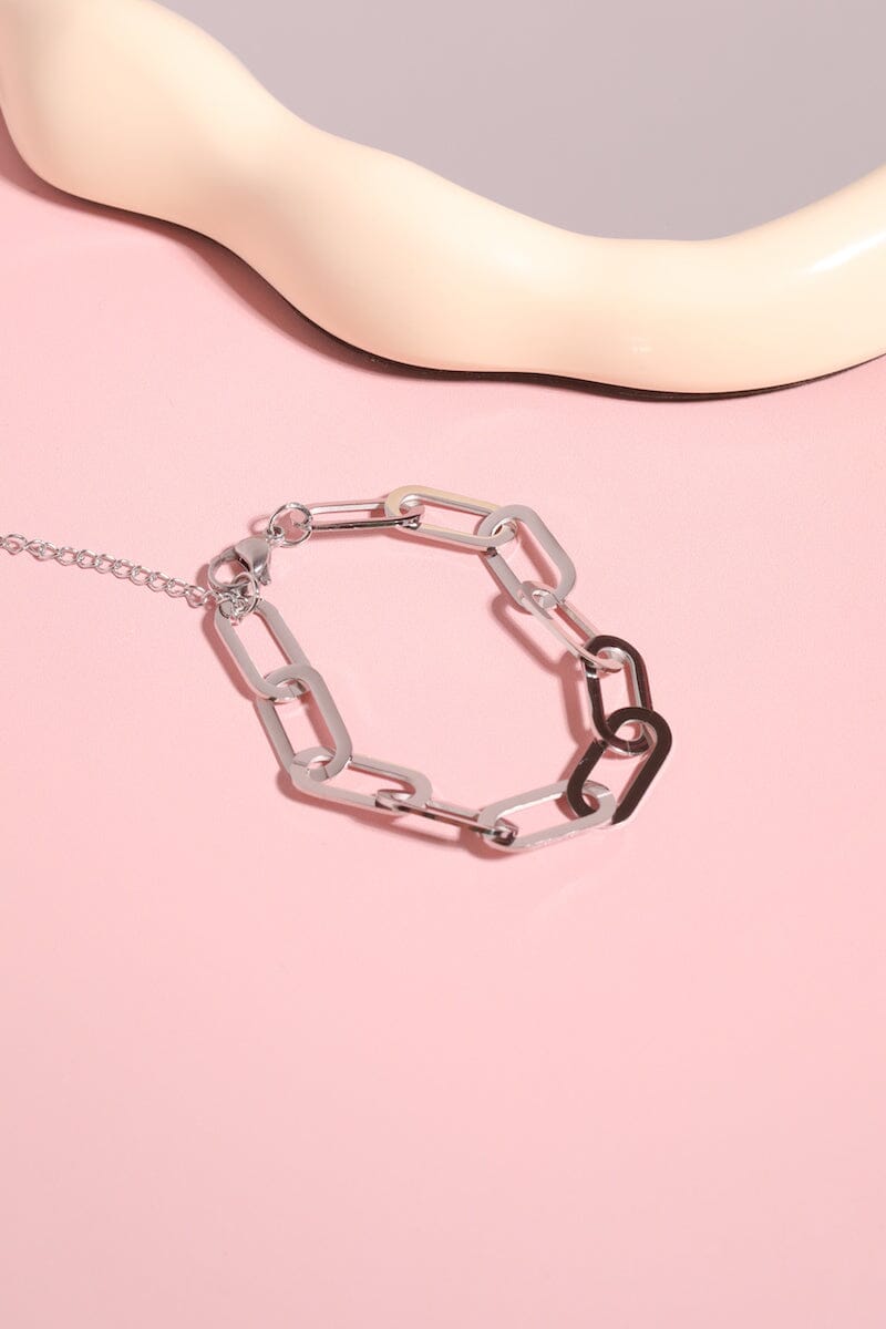 Paperclip Chain Link Bracelet Bracelet mure + grand Silver