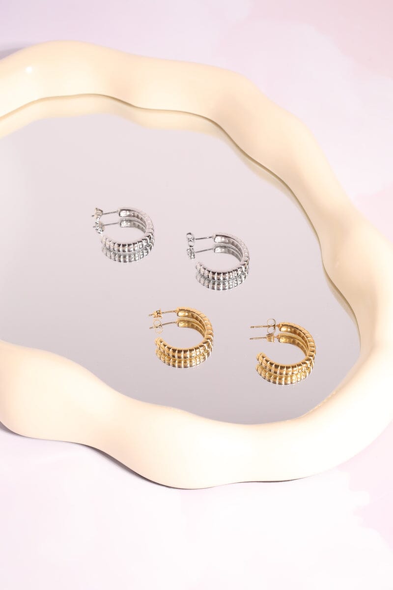 Pastry Puff Hoop Earrings mure + grand