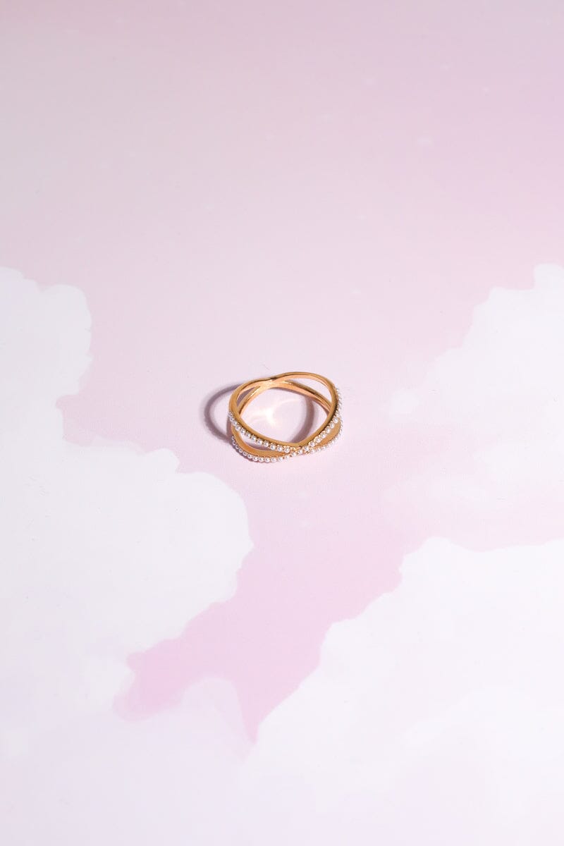 Pearl Criss Cross Stacking Ring Rings Mure + Grand