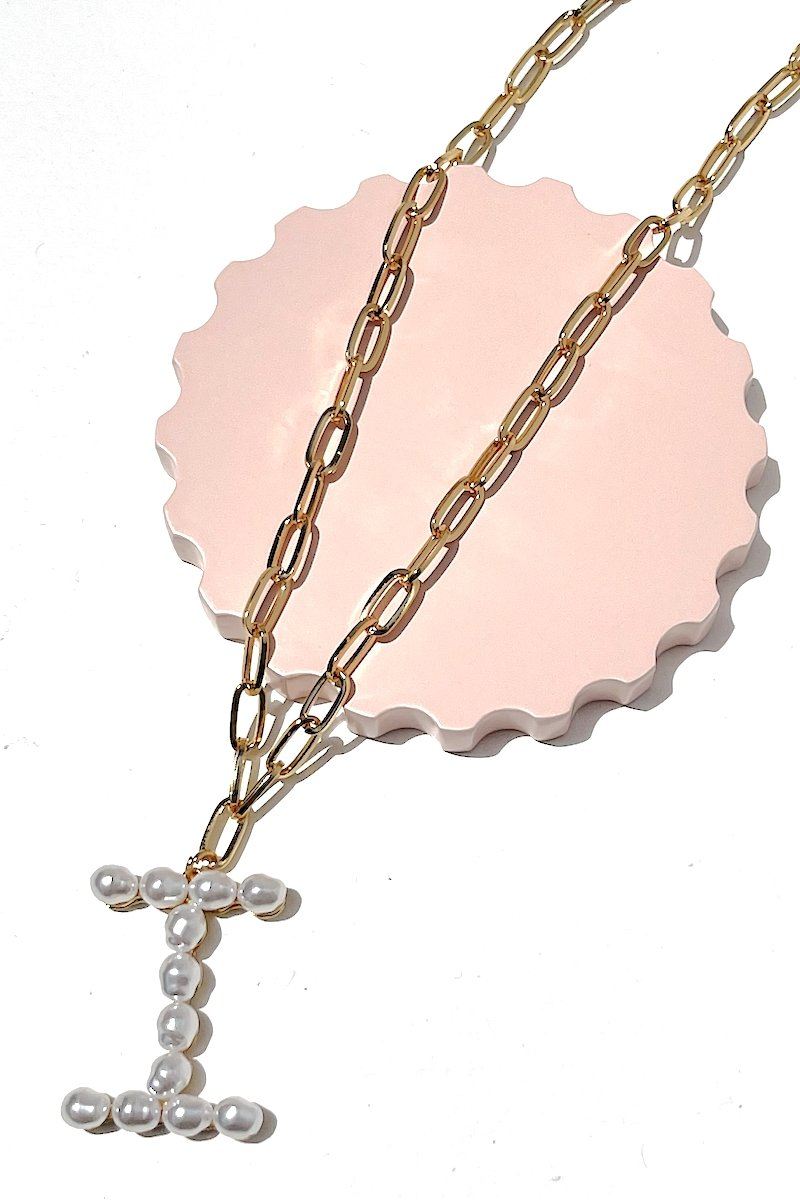 Pearl Initial Necklace Necklace Mulberry & Grand I