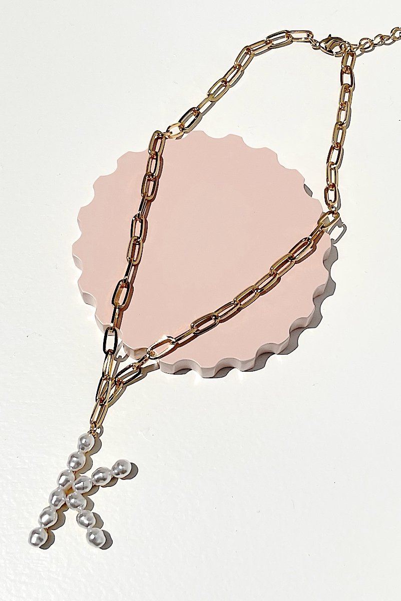 Pearl Initial Necklace Necklace Mulberry & Grand K