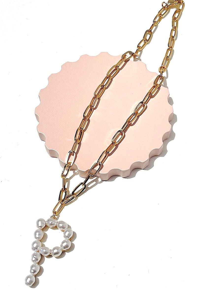 Pearl Initial Necklace Necklace Mulberry & Grand P