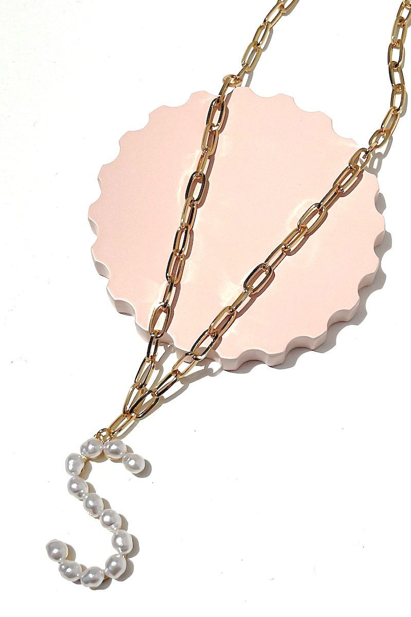 Pearl Initial Necklace Necklace Mulberry & Grand S