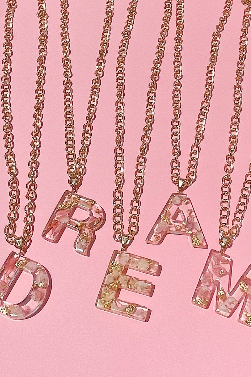 Pressed Flower Initial Necklace Necklace Mure + Grand A