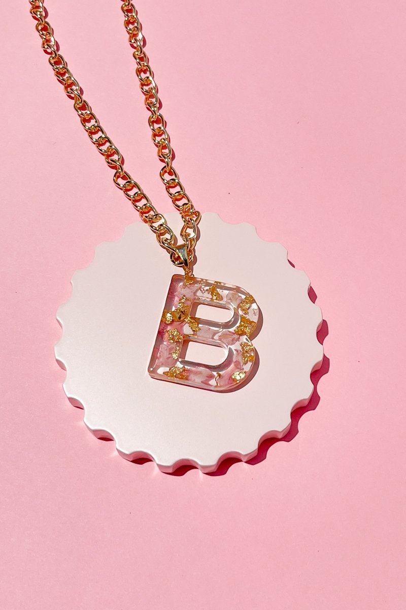 Pressed Flower Initial Necklace Necklace Mure + Grand B