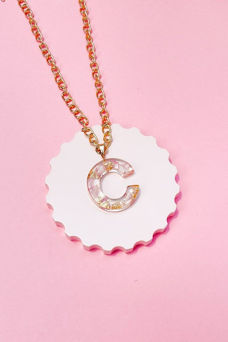 Pressed Flower Initial Necklace Necklace Mure + Grand C