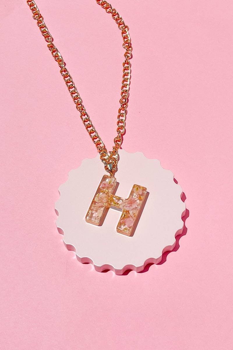 Pressed Flower Initial Necklace Necklace Mure + Grand H