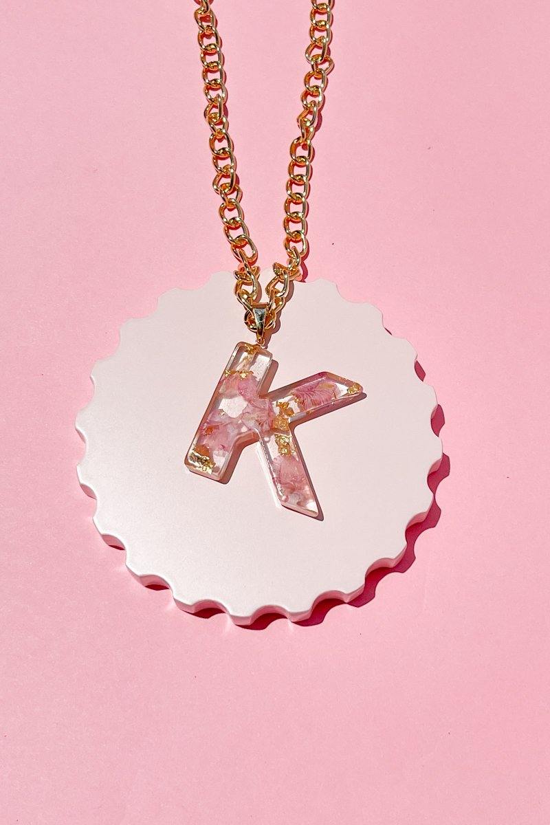 Pressed Flower Initial Necklace Necklace Mure + Grand K