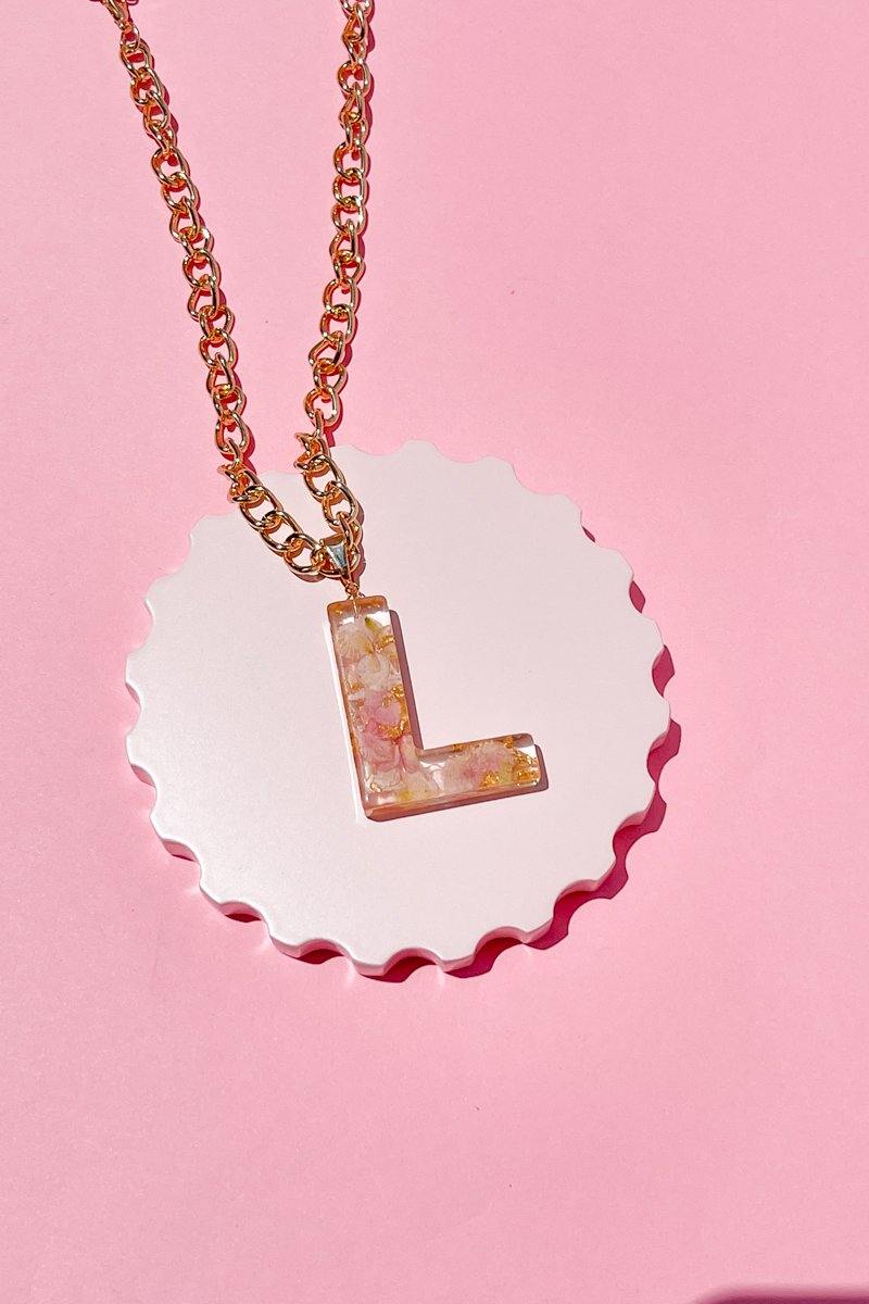 Pressed Flower Initial Necklace Necklace Mure + Grand L