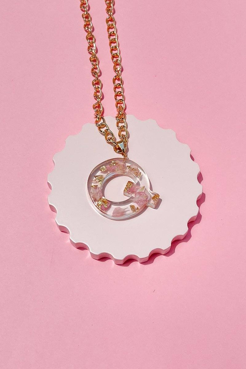 Pressed Flower Initial Necklace Necklace Mure + Grand Q
