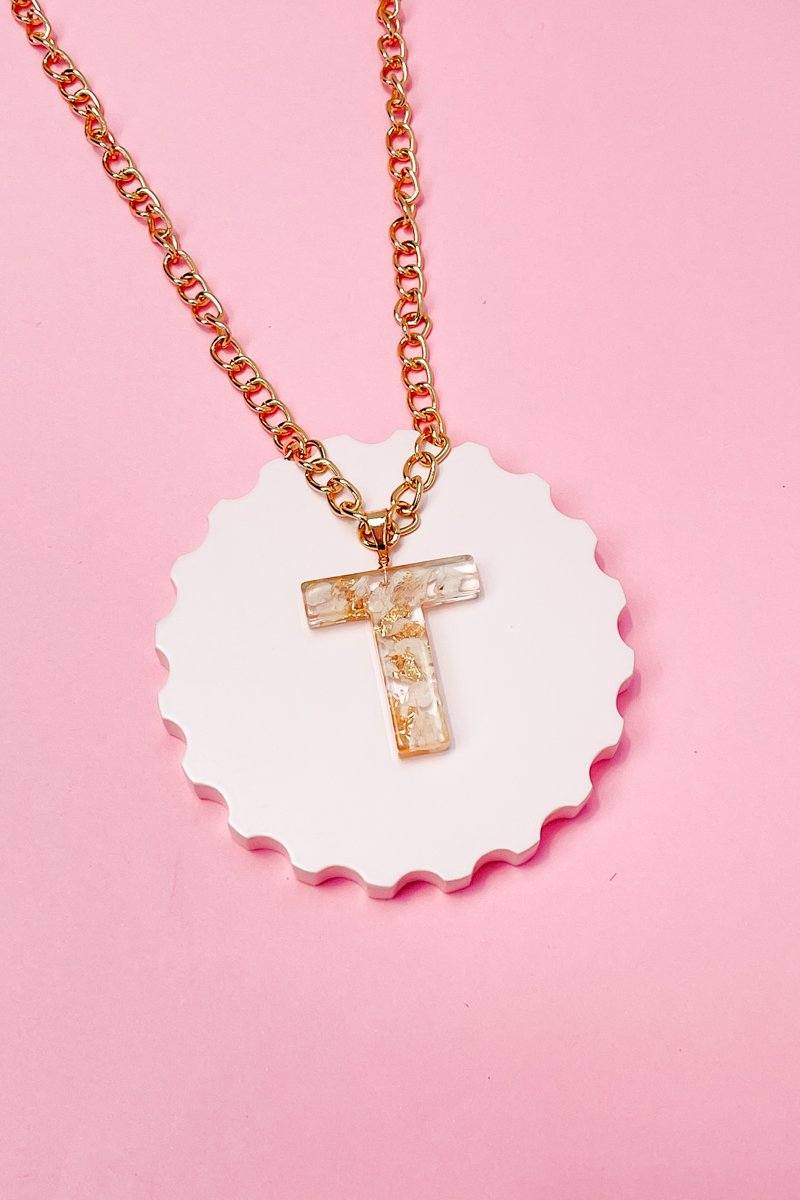 Pressed Flower Initial Necklace Necklace Mure + Grand T