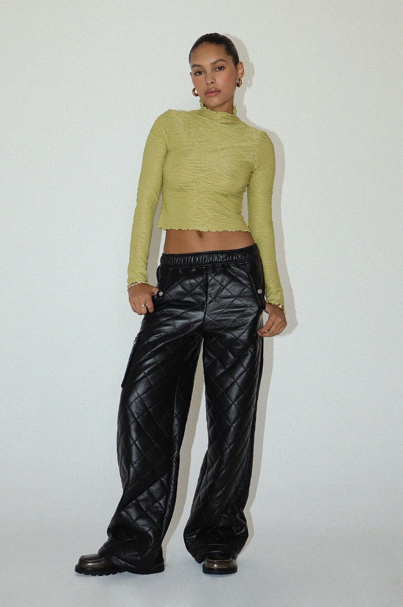 Quilted Leather Pants