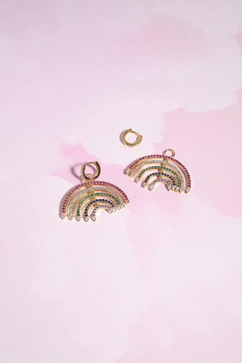 Rainbow Charm Dangle Earrings Earrings mure + grand