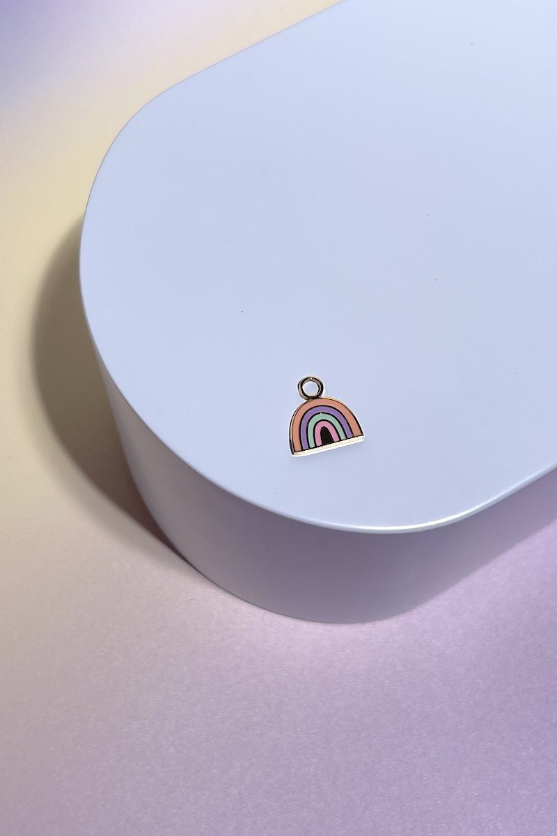 Rainbow Enamel Charm Dangle Earrings Mure + Grand Gold