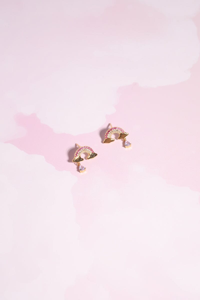 Rainbow Sterling Silver Drop Earrings Earrings mure + grand