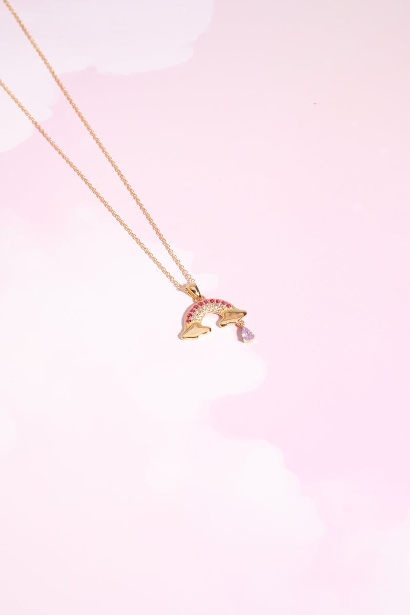Rainbow Sterling Silver Necklace Necklace Mulberry & Grand Gold