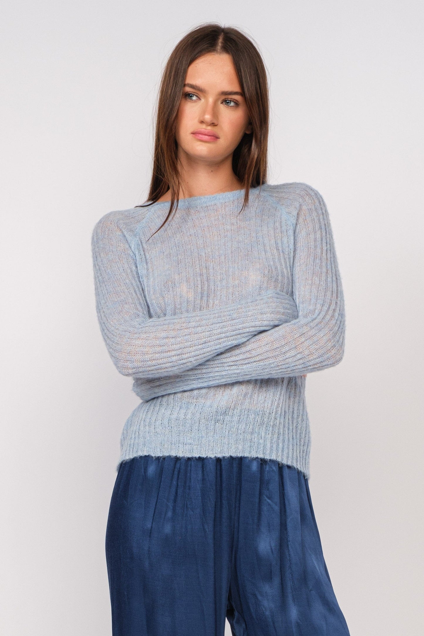 Ribbed Ice Pond Top Clothing Sky to Moon