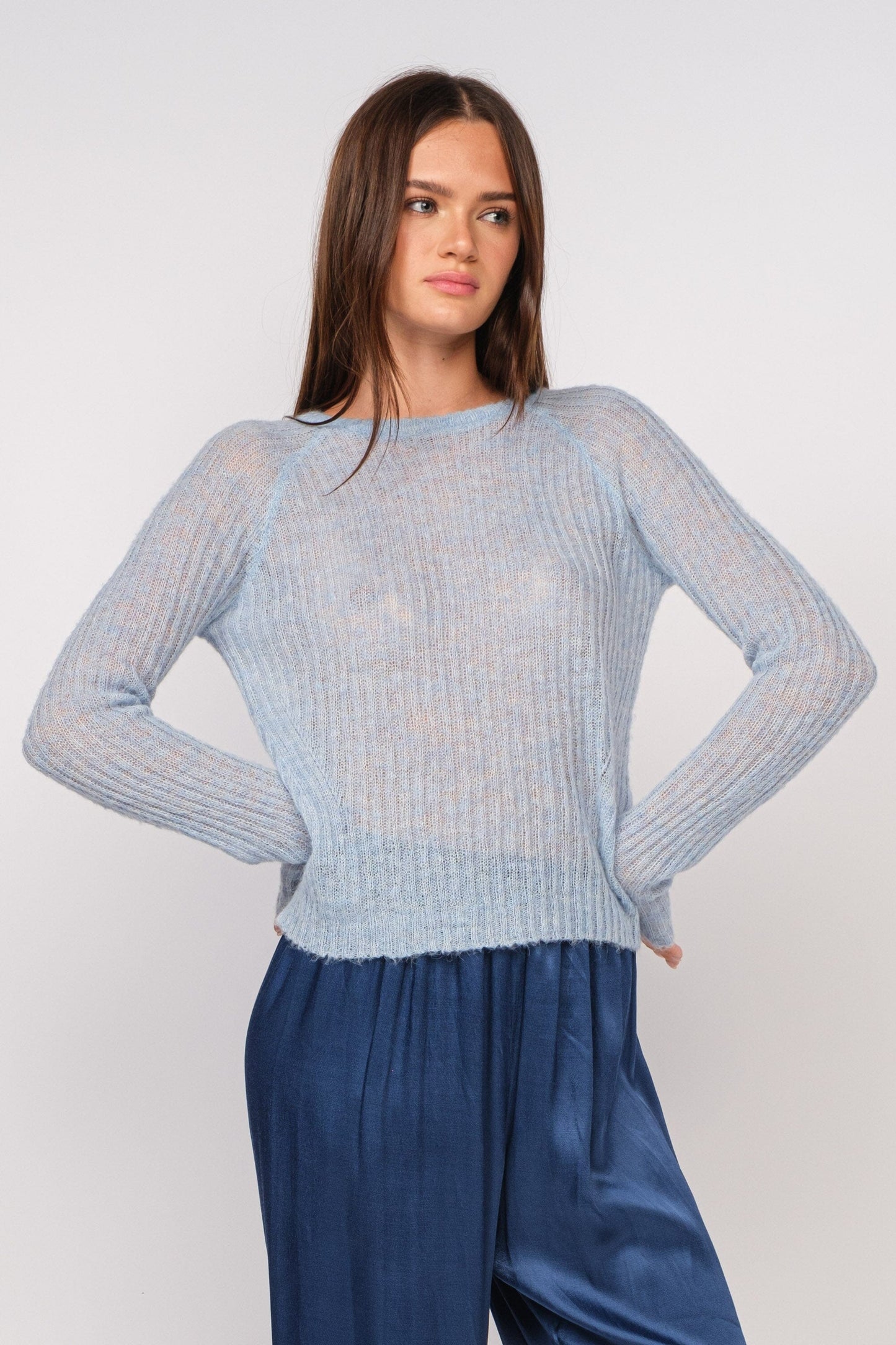 Ribbed Ice Pond Top Clothing Sky to Moon