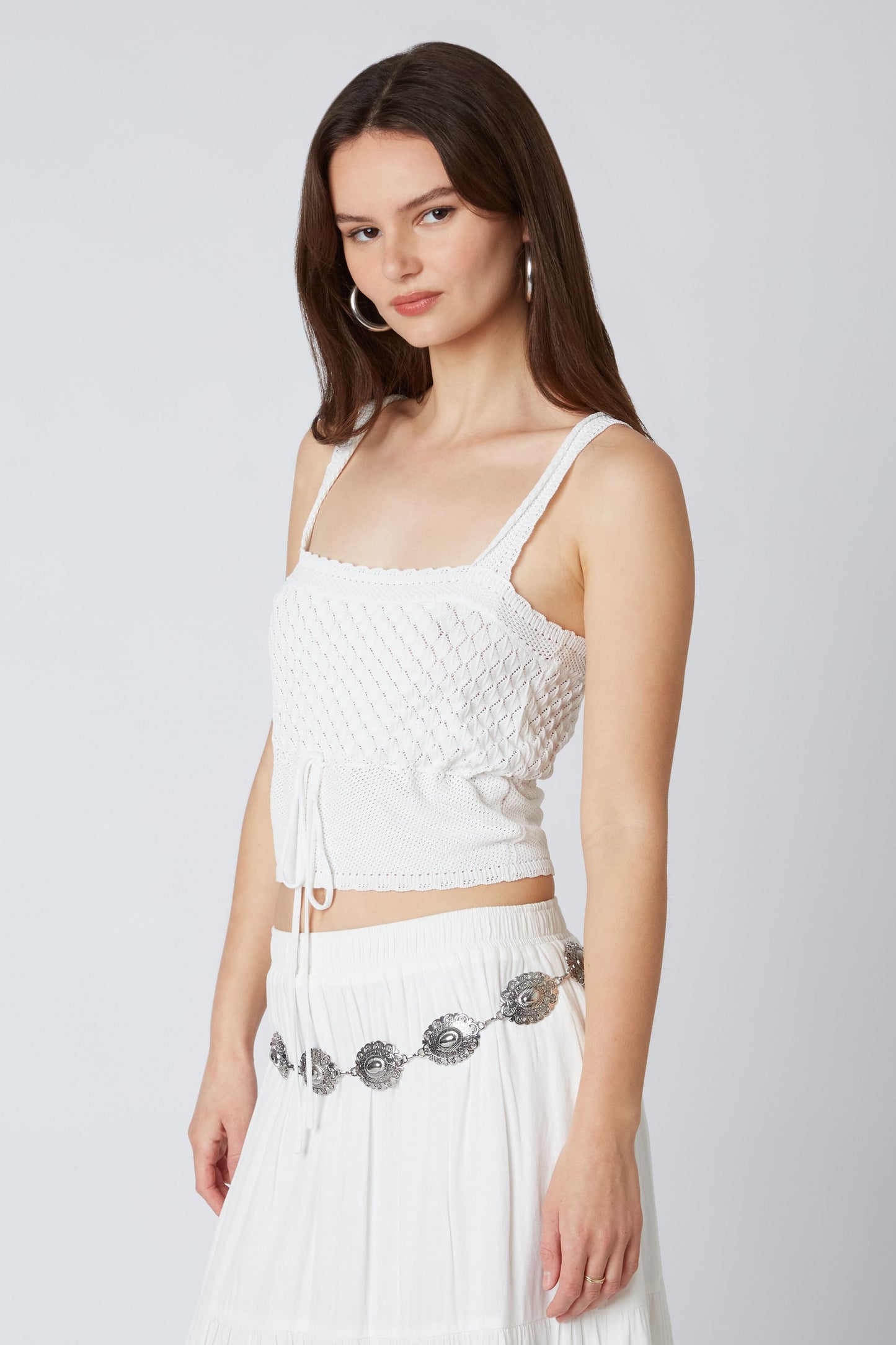 Scalloped Knit Tank Top Clothing Cotton Candy LA